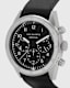Subtitled IV Stainless Steel and Black Leather Watch