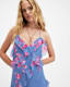 Marina Iona Floral Print Slim Fit Dress