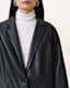 Aire Long Line Leather Coat
