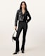 Elora Cropped Slim Leather Biker Jacket