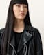 Vela Slim Fit Leather Biker Jacket