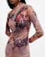 Tia Colca Mesh Printed Midi Dress