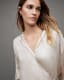 Penny Wrap Over Deep V-Neck Shirt