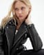 Cargo Distressed Leather Biker Jacket