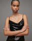 Haddi Cowl Neck Sequin Mini Slip Dress