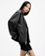 Daylen Oversized Leather Biker Jacket