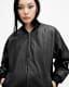 Belle Oversized Leather Bomber Jacket