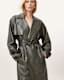 Inez Leather Long Trench Coat