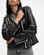 Cawley Funnel Neck Leather Biker Jacket