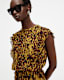 Hali Animal Print Ruffle Mini Dress