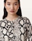 Anouk Snake Print Merino Wool Cardigan
