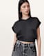 Mira Cropped Satin Drawcord T-Shirt