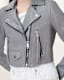 Elora Cropped Slim Leather Biker Jacket