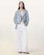 Balfern Denim-Effect Leather Biker Jacket