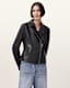 Vela Slim Fit Leather Biker Jacket