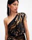 Laura Silk Blend One Shoulder Maxi Dress