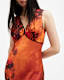 Karla V-Neck Silk Blend Midi Dress