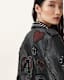 College Relaxed Fit Leather Biker Jacket