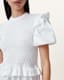 Ode Shirred Puff Sleeve Midi Dress