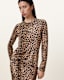 Rivi Draped Long Sleeve Midi Dress