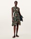 Fleur Printed Asymmetric Mini Dress