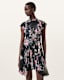 Fleur Printed Asymmetric Mini Dress