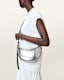 Half Moon Metallic Leather Crossbody Bag