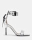 Noir Metallic Leather High Heel Sandals