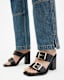 Camille Leather Buckle Strap Block Heels