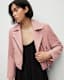 Elora Cropped Leather Biker Jacket