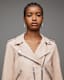 Balfern Belted Hem Leather Biker Jacket