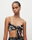 Riah Mia Linen Floral Bandeau Tie Top