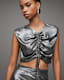 Carla Gathered Metallic Cropped Top