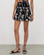Riah Mia Floral Print Linen Mini Skirt