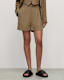 Deri Lyn Wide Fit Linen Blend Shorts