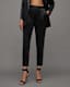 Aleida Mid-Rise Tapered Shiny Trousers