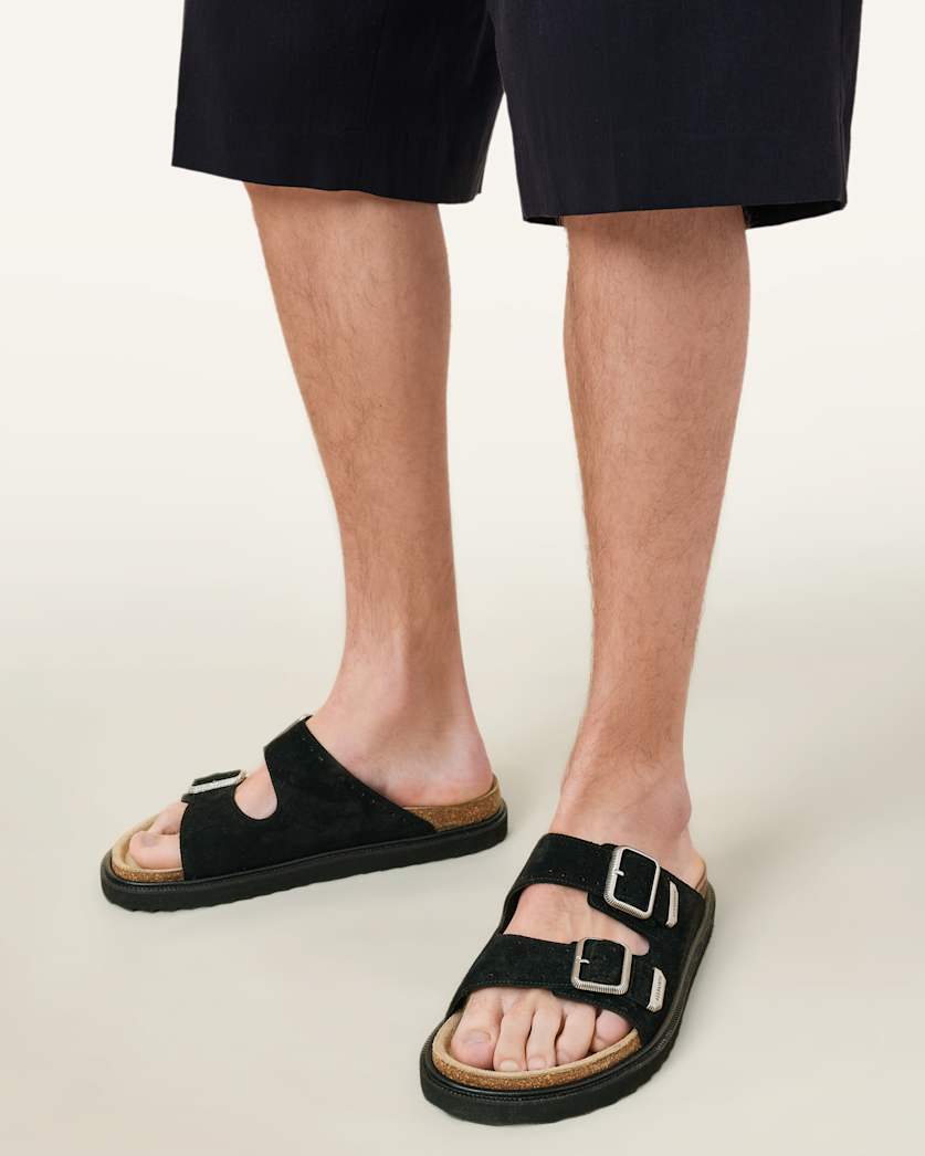 Randal Buckled Suede Sandals