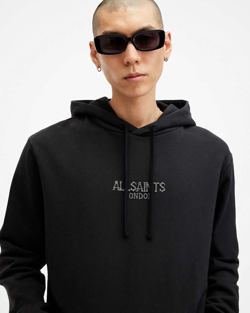Bones Textured Logo Relaxed Fit Hoodie