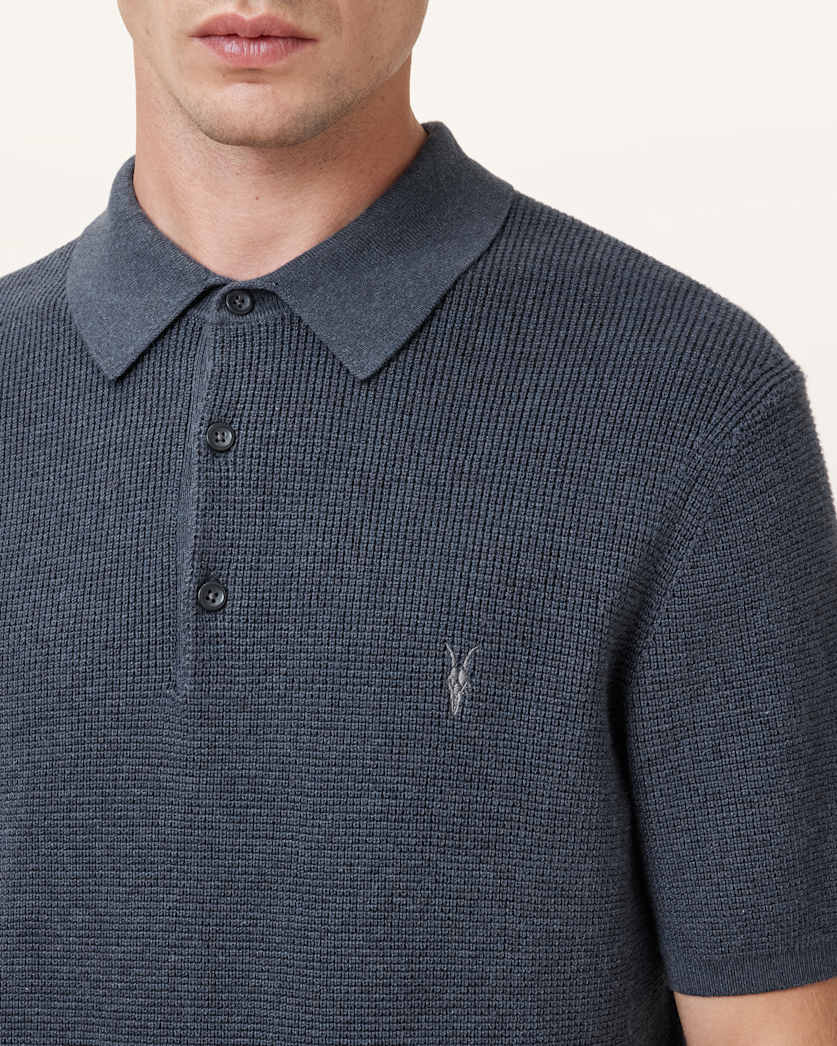 Aspen Waffle Texture Ramskull Polo Shirt