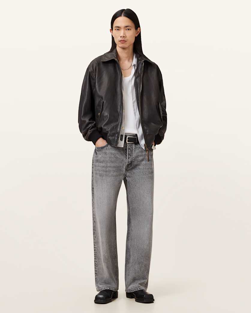 Marco Oversized Leather Bomber Jacket