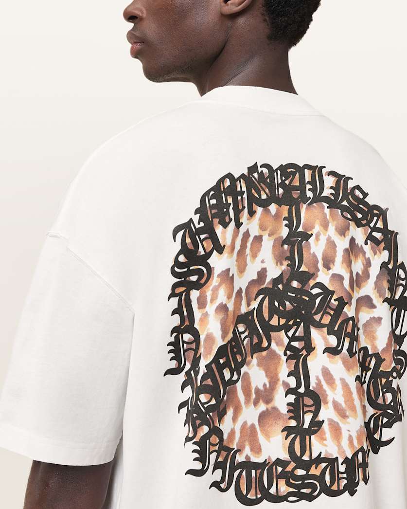Incessant Leopard Logo Oversized T-Shirt