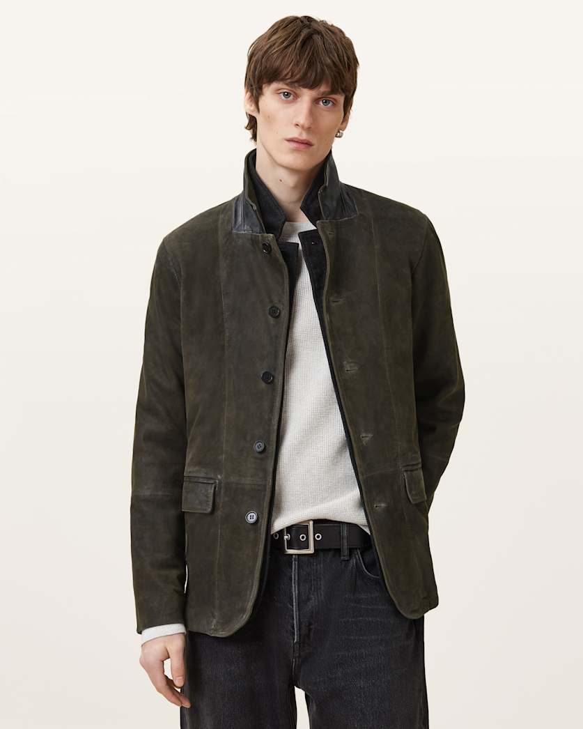 Survey Double Layered Leather Blazer