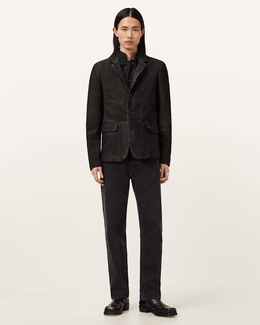 Survey Double Layered Leather Blazer