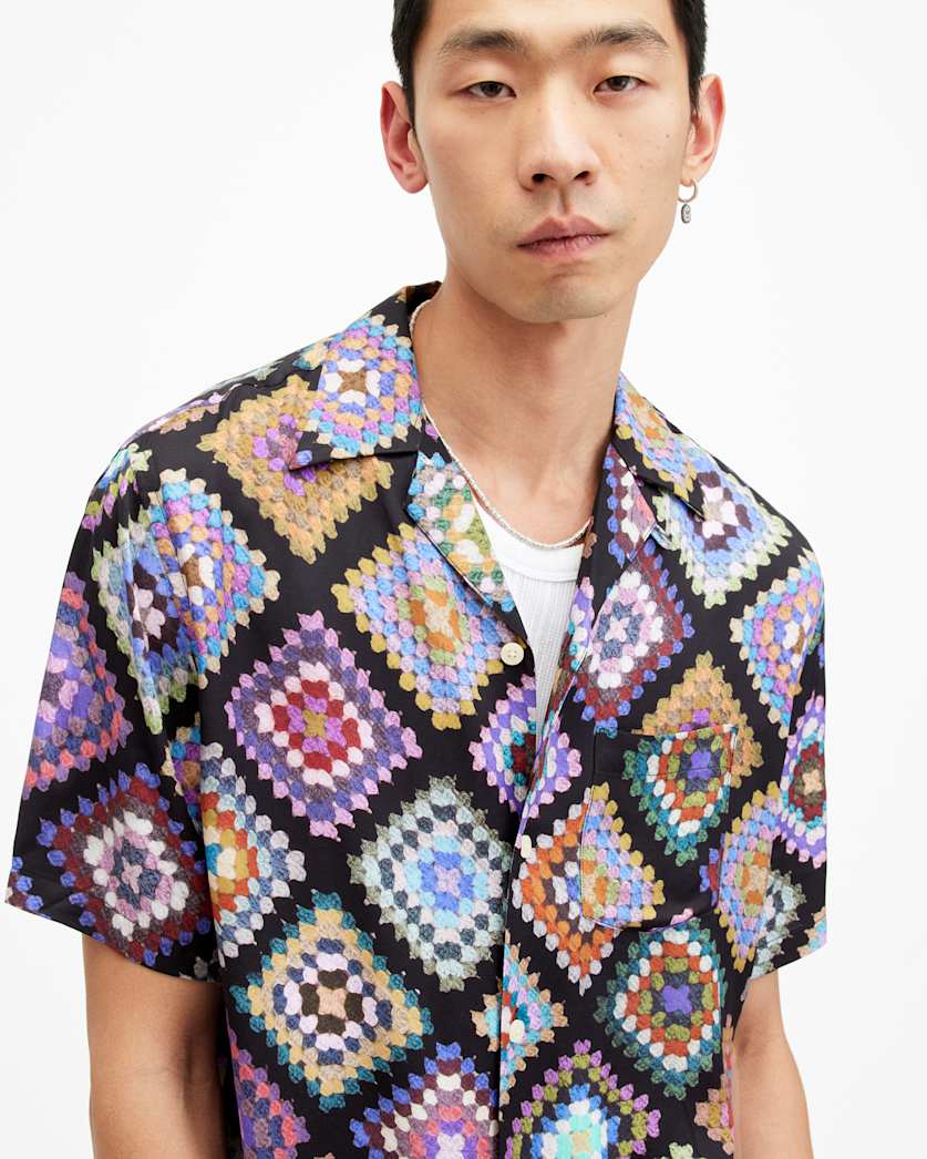 Tunar Crochet Printed Relaxed Fit Shirt
