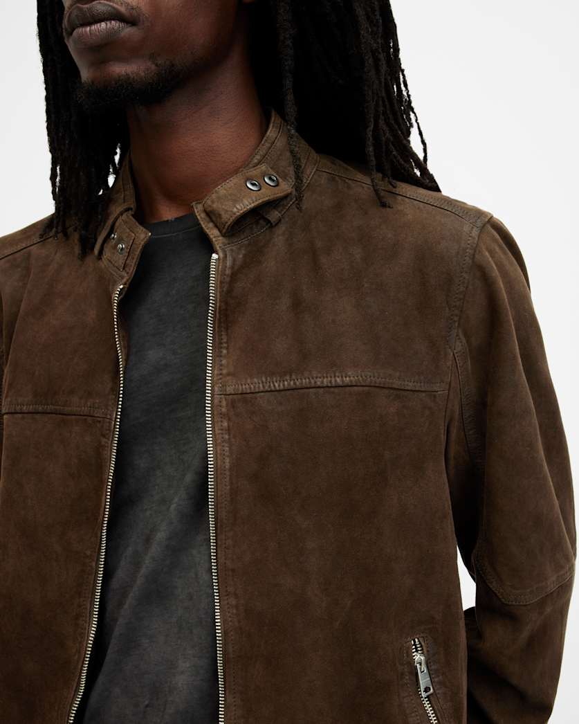Cora Suede Snap Back Collar Jacket