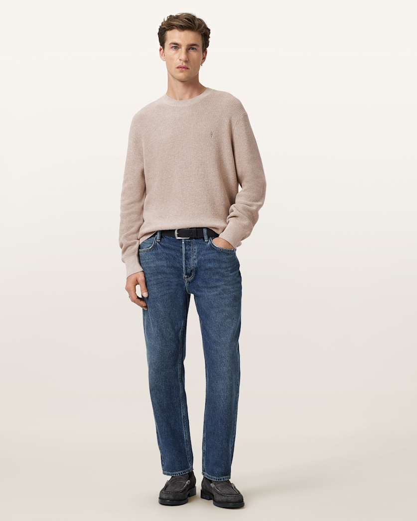 Aspen Waffle Texture Crew Neck Ramskull Jumper