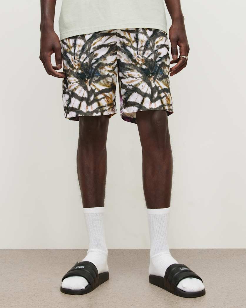 Tiger Tie Dye Print Swim Shorts