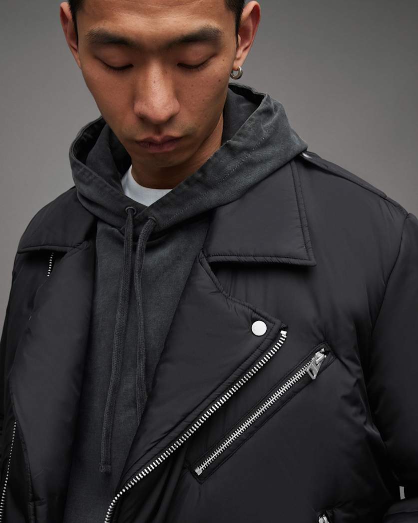 Miller Wadded Zip Up Biker Jacket