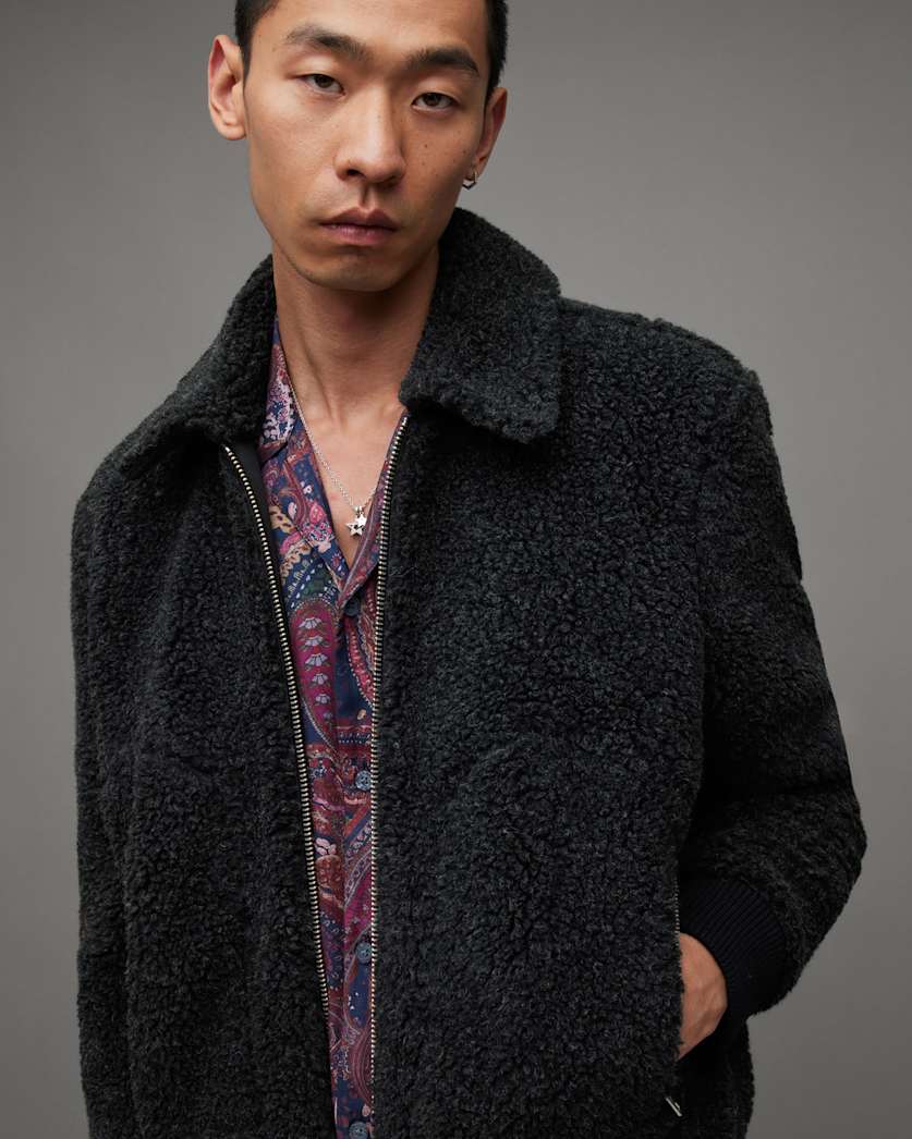 Buzz Teddy Textured Bomber Jacket