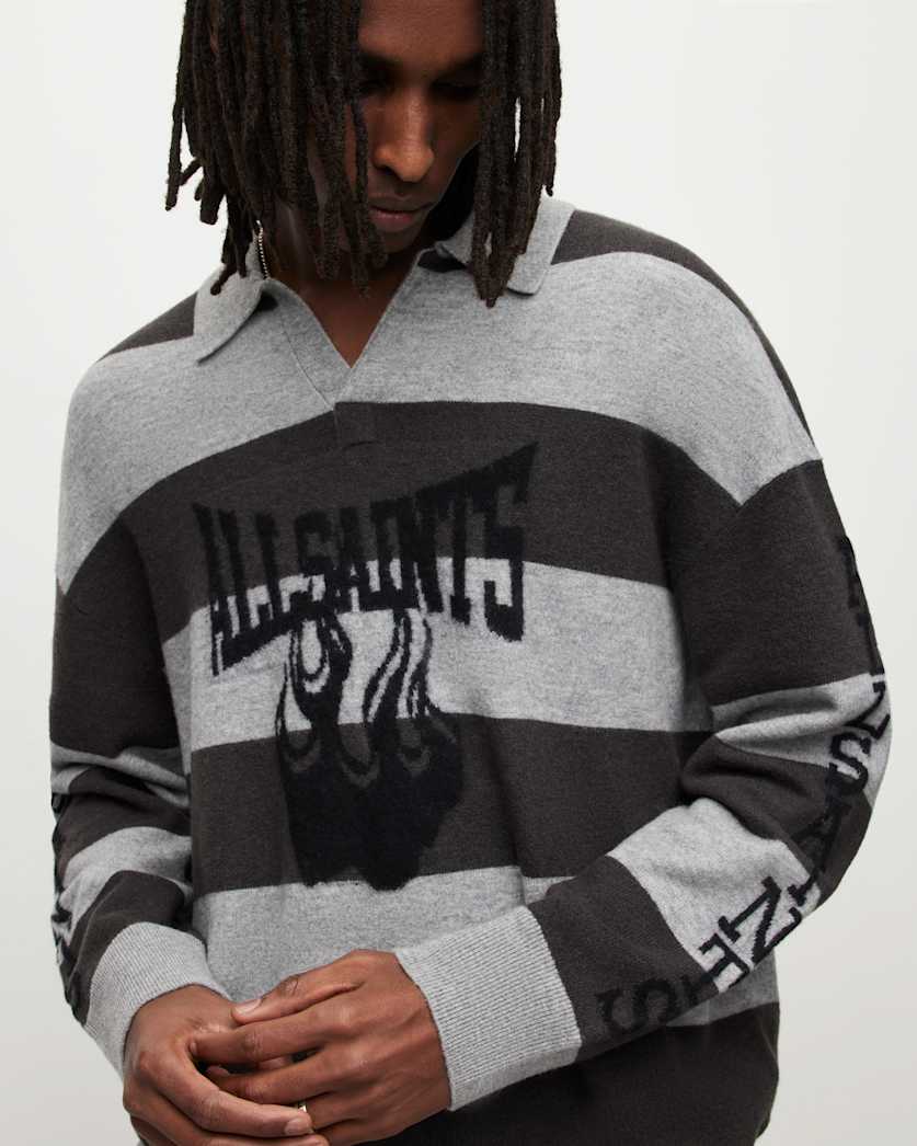 Racer Oversized Striped Polo Jumper